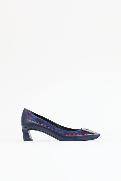 Roger Vivier Leather & Suede Trompette Pump