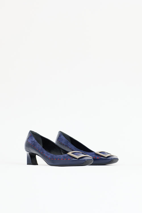 Roger Vivier Leather & Suede Trompette Pump