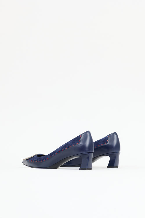 Roger Vivier Leather & Suede Trompette Pump