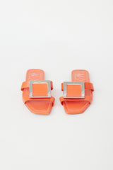 Roger Vivier Orange & Silver Buckled Bikiviv' Sandal