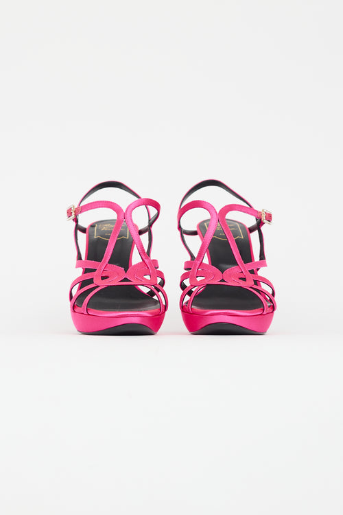 Roger Vivier Pink Strappy Heeled Sandal