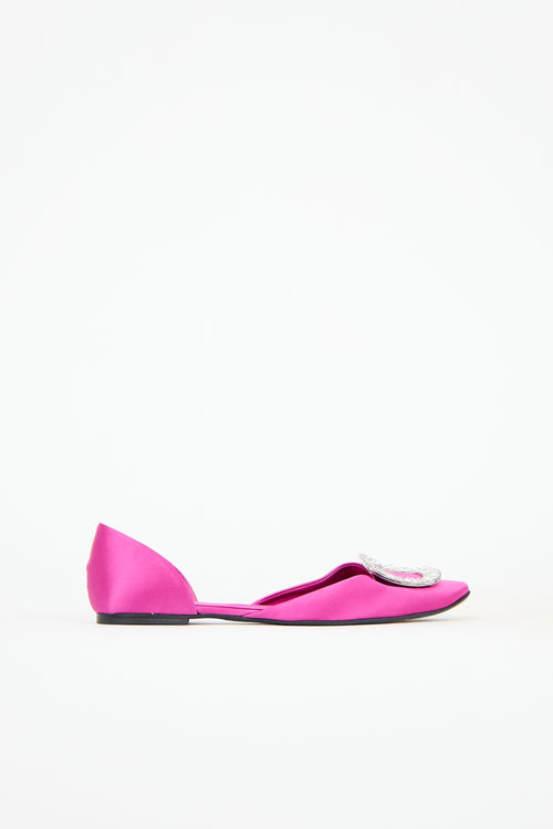 Roger Vivier Satin Chips D'Orsay Flat