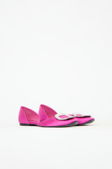 Roger Vivier Satin Chips D'Orsay Flat