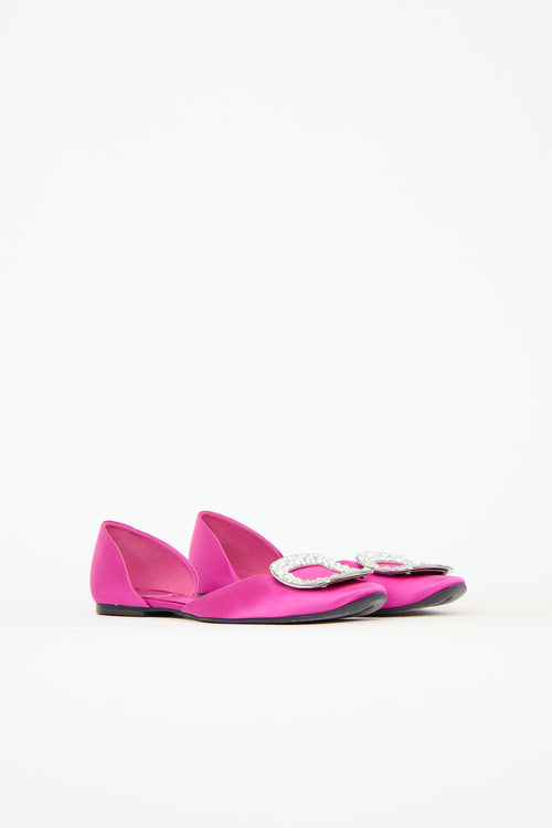 Roger Vivier Satin Chips D'Orsay Flat