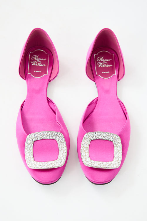 Roger Vivier Satin Chips D'Orsay Flat