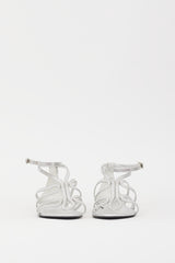 Roger Vivier Silver Leather Strappy Sandal