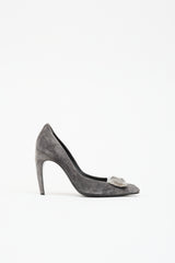 Roger Vivier Suede Belle Vivier Trompette Pump