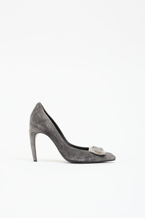 Roger Vivier Suede Belle Vivier Trompette Pump