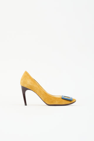 Roger Vivier Suede Buckle Pump