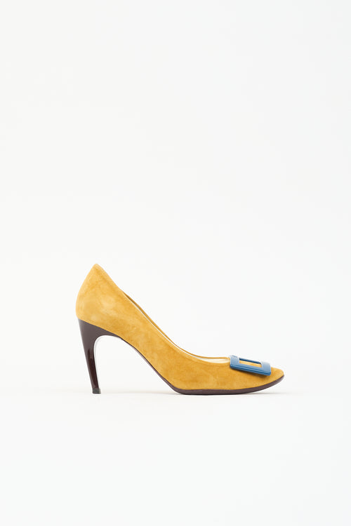 Roger Vivier Suede Buckle Pump