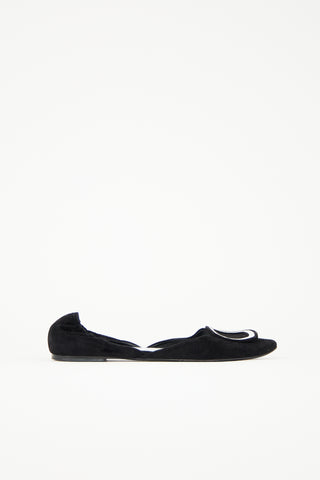 Roger Vivier Suede Chips D'Orsay Flat