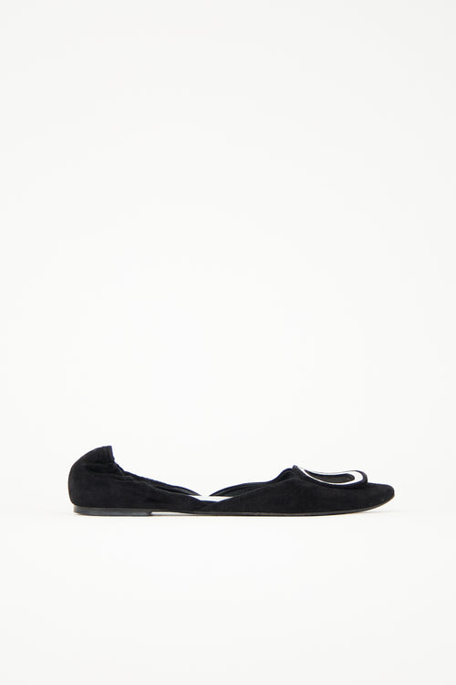 Roger Vivier Suede Chips D'Orsay Flat