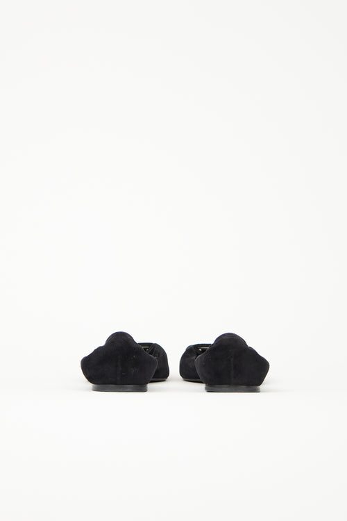 Roger Vivier Suede Chips D'Orsay Flat