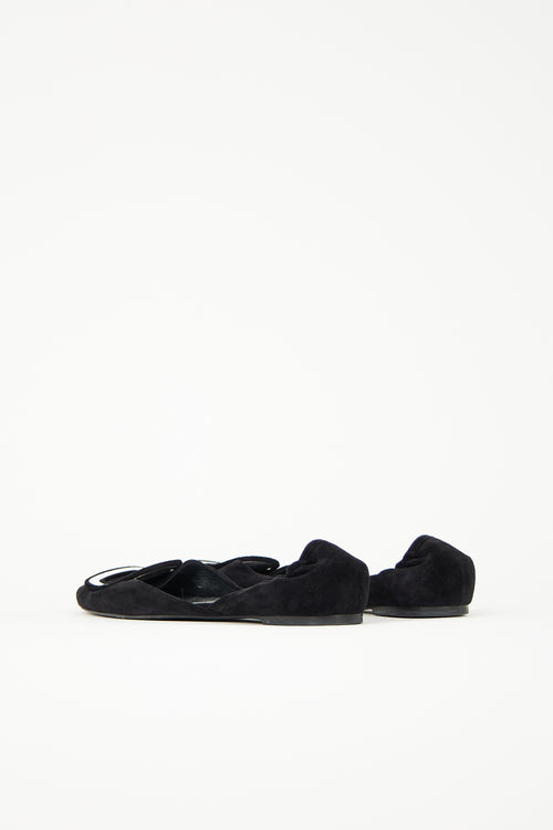 Roger Vivier Suede Chips D'Orsay Flat