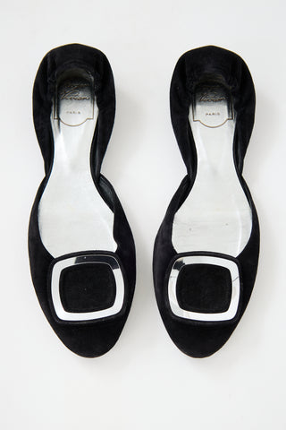 Roger Vivier Suede Chips D'Orsay Flat