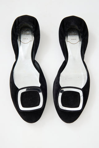 Roger Vivier Suede Chips D'Orsay Flat