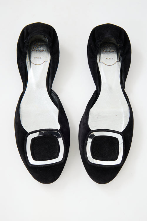Roger Vivier Suede Chips D'Orsay Flat
