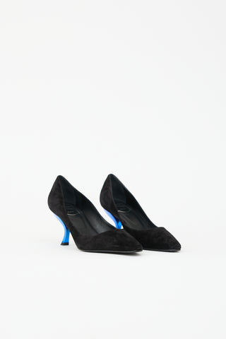 Roger Vivier Suede Comma Heel Pump