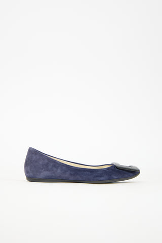 Roger Vivier Suede Gommette Ballet Flat