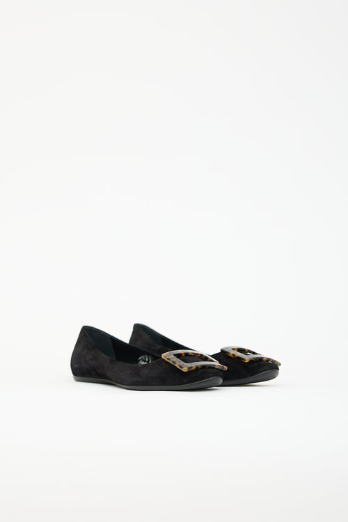 Roger Vivier Suede Gommette Ballet Flat