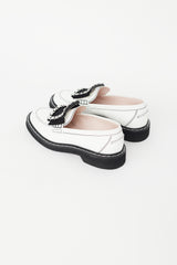 Roger Vivier White Patent Embellished Viv' Ranger Loafer