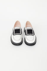 Roger Vivier White Patent Embellished Viv' Ranger Loafer