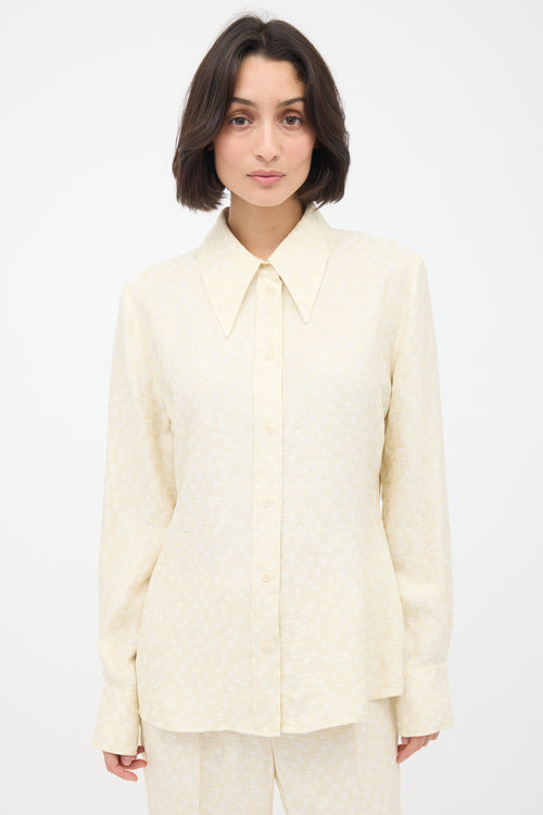 Róhe Cream Woven Shirt & Trousers Co-ord Set