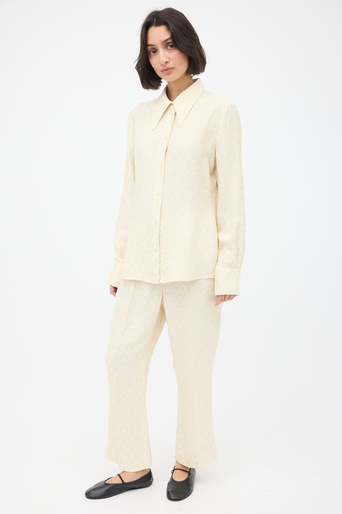 Róhe Cream Woven Shirt & Trousers Co-ord Set