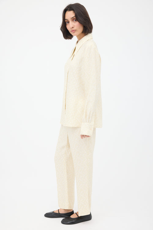 Róhe Cream Woven Shirt & Trousers Co-ord Set