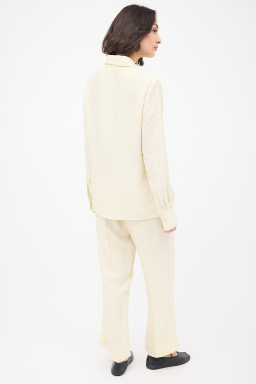 Róhe Cream Woven Shirt & Trousers Co-ord Set