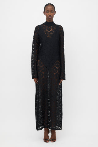 Róhe Lace Long Sleeve Maxi Dress