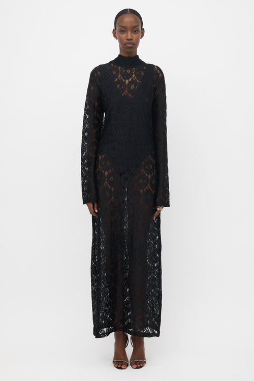 Róhe Lace Long Sleeve Maxi Dress