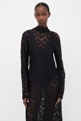 Róhe Lace Long Sleeve Maxi Dress