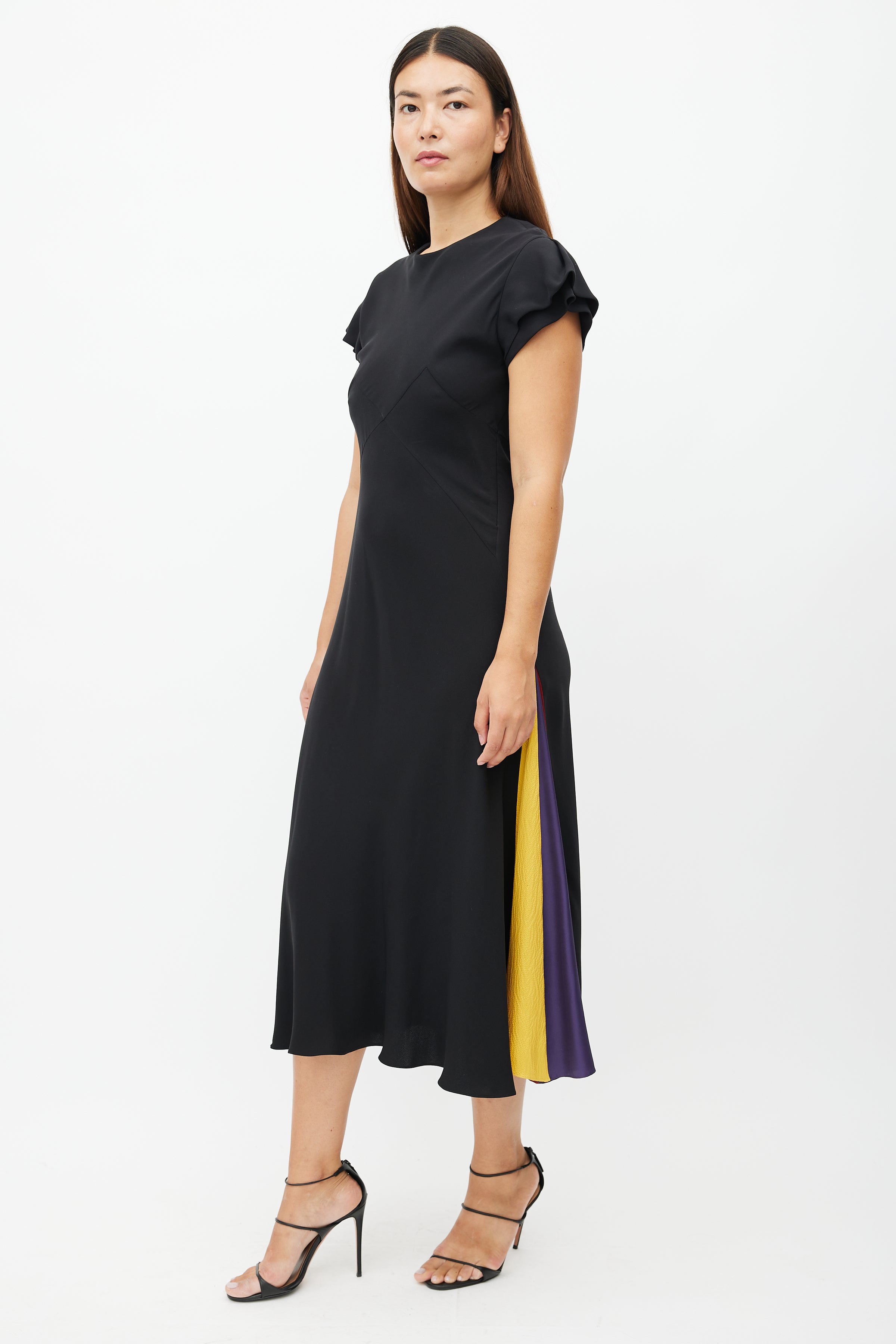 roksanda black dress Short Sleeve Back Tie Midi Dress by Roksanda x RTR