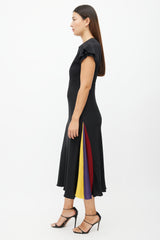 Roksanda Black & Multicolour Ruffled Silk Dress
