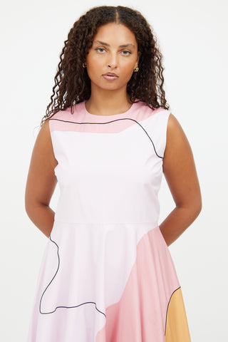 Roksanda Pink Multicolour Piping Dress