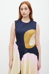Roksanda Yellow & Multicolour Curvy Panelled Dress