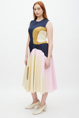 Roksanda Yellow & Multicolour Curvy Panelled Dress