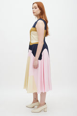 Roksanda Yellow & Multicolour Curvy Panelled Dress