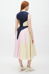 Roksanda Yellow & Multicolour Curvy Panelled Dress
