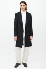 Roland Mouret Black Wool Shawl Coat