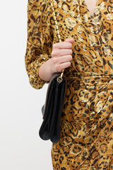 Roland Mouret Brown & Black Leather Flap Bag