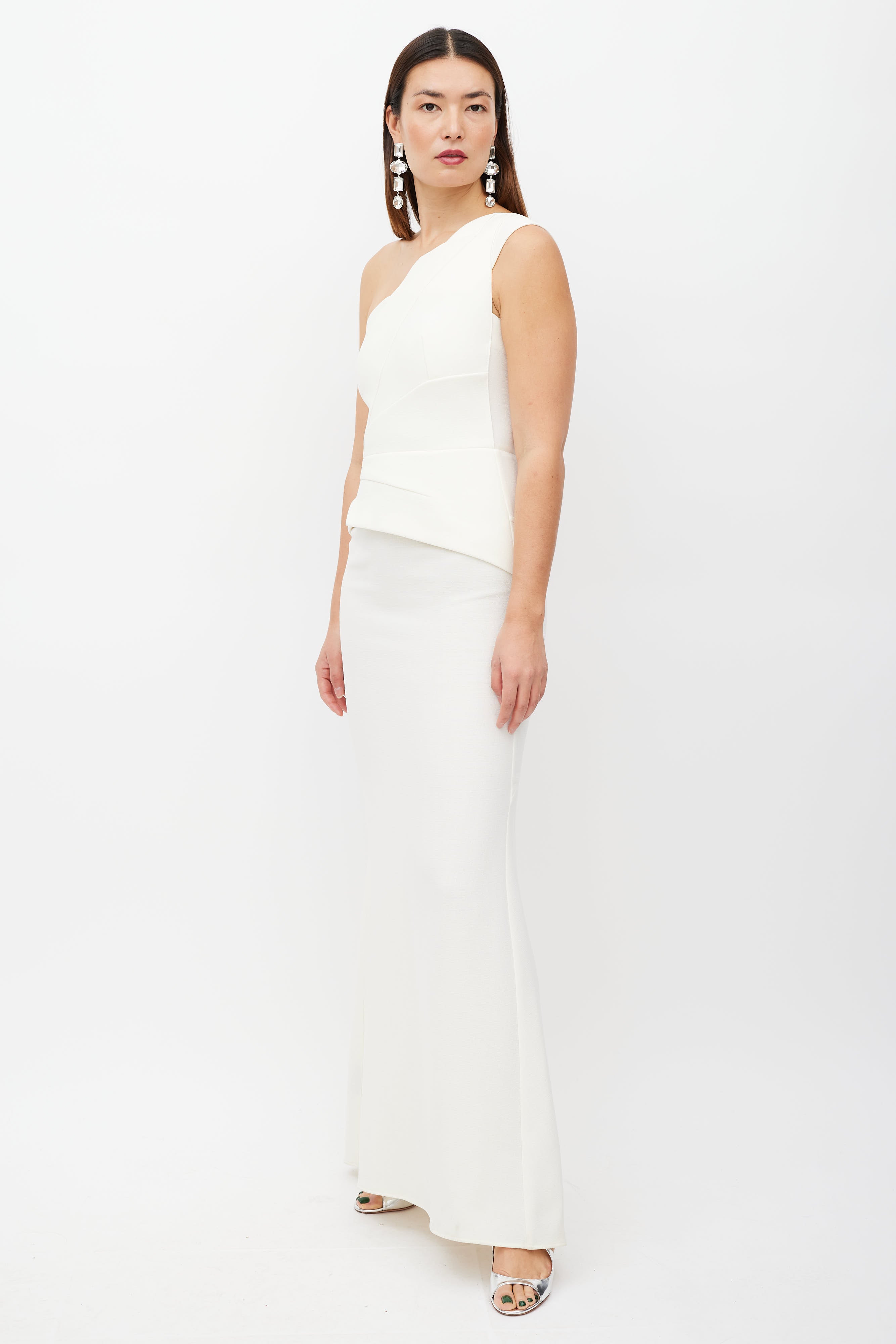 Roland Mouret // Cream Wool One Shoulder Dress – VSP Consignment