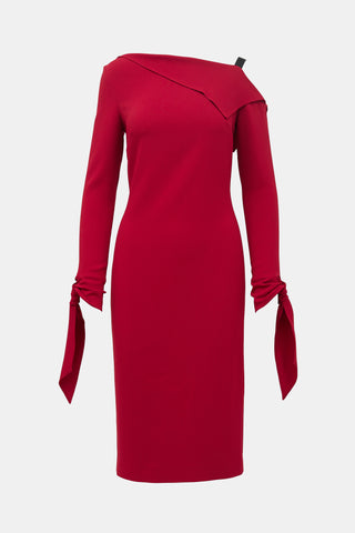 Roland Mouret Crepe Cold Shoulder Dress