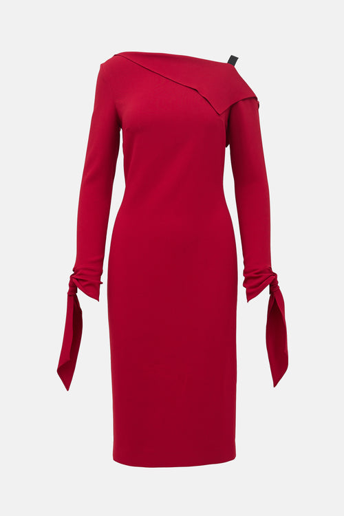 Roland Mouret Crepe Cold Shoulder Dress