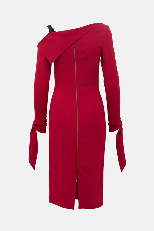 Roland Mouret Crepe Cold Shoulder Dress