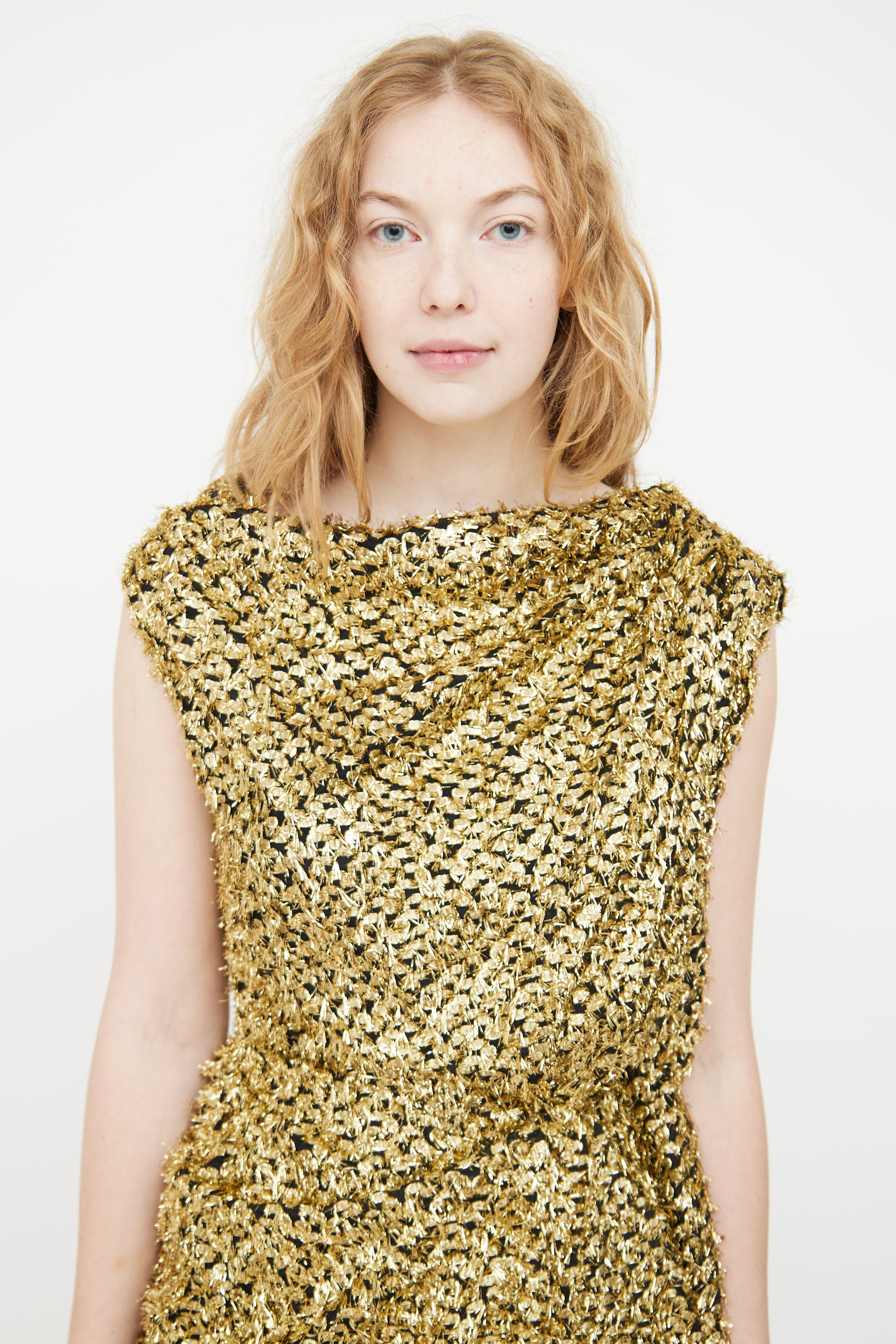 Roland Mouret // Black & Gold Metallic Fringe Dress VSP Consignment Roland Mouret // Black & Gold Metallic Fringe Dress VSP Consignment