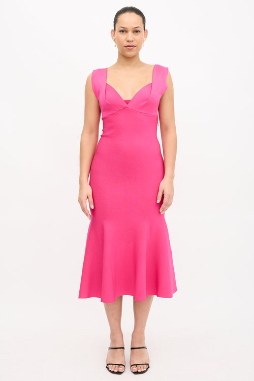 Roland Mouret Knit Fluted Hem Dress