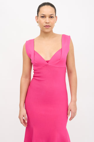 Roland Mouret Knit Fluted Hem Dress