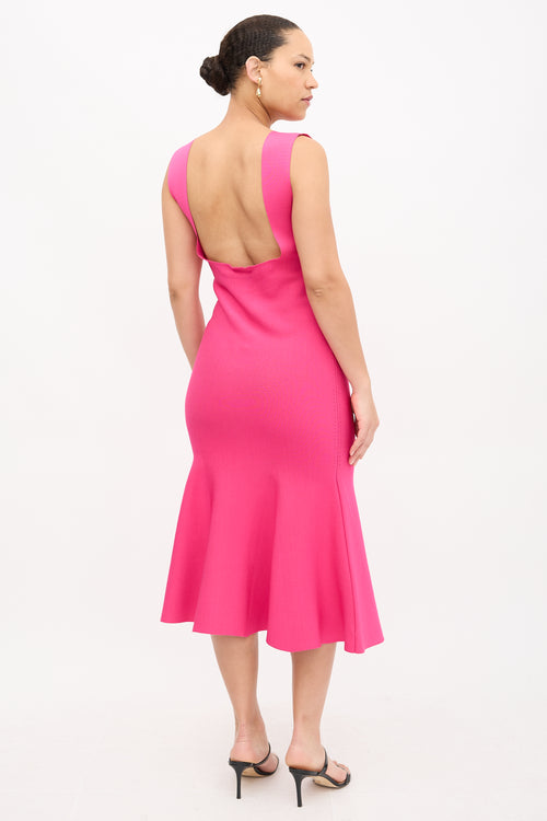 Roland Mouret Knit Fluted Hem Dress